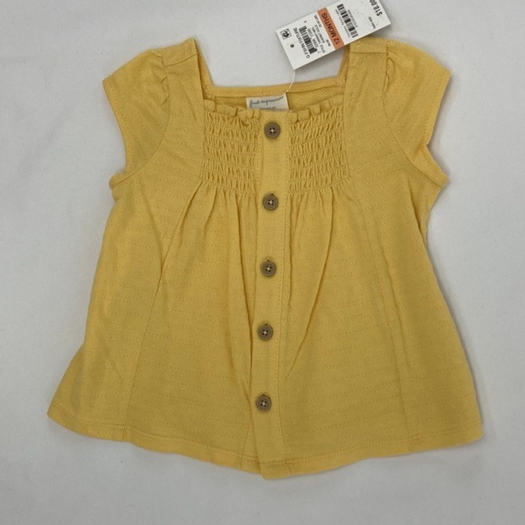 First Impressions Sunset Gold Button Top 12 mth