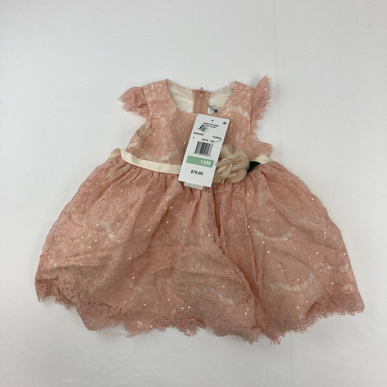 Rare Editions Coral Lace Dress 18 mth