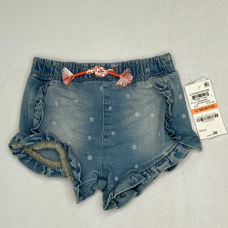 First Impressions Polka Dot Jean Shorts 12 mth A
