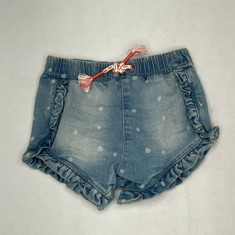 First Impressions Polka Dot Jean Shorts 12 mth B