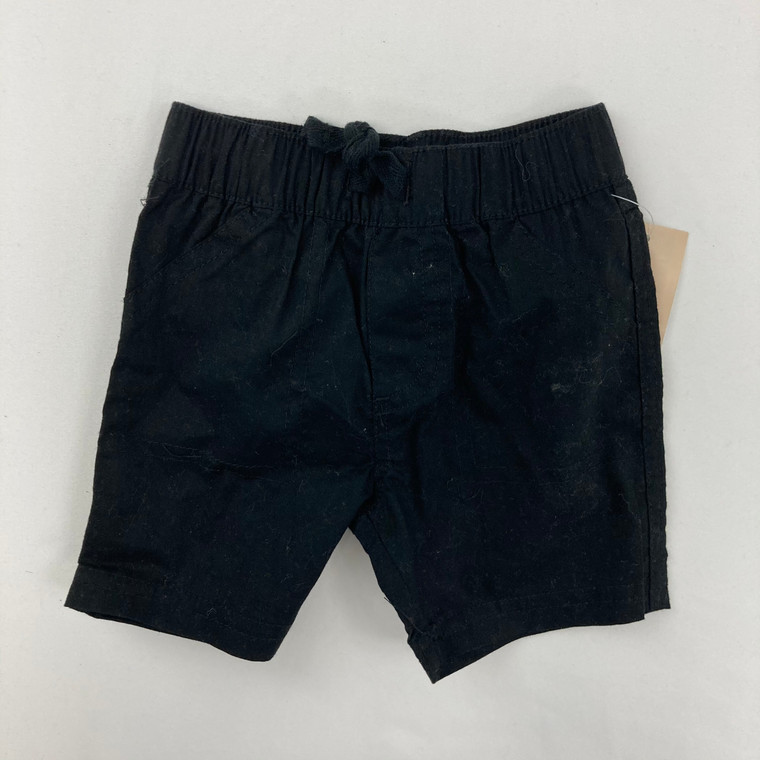 First Impressions Black Woven Shorts 3-6 mth