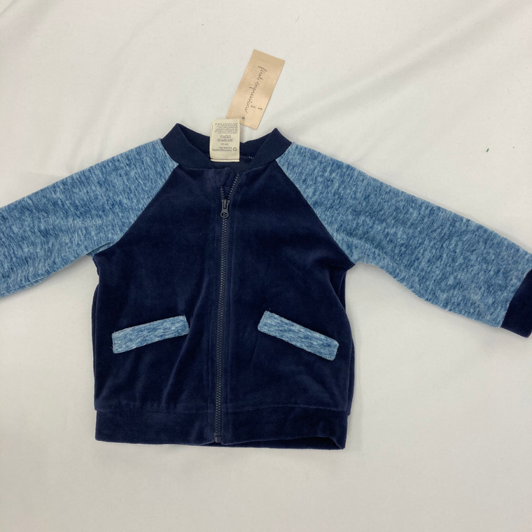 First Impressions Fuzzy Zip-up Sweater 12 mth
