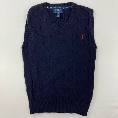Ralph Lauren Red Cable Knit Sweater Vest 2/2T - Kidzmax