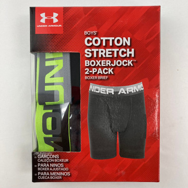 $79 Under Armour Boy's Underwear Red Stretch 2-Pack Boxer Brief Kids Size  YMD