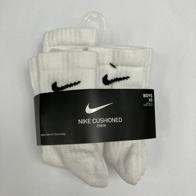 Nike Pack White Logo Socks XS Shoe Size 10C-3y