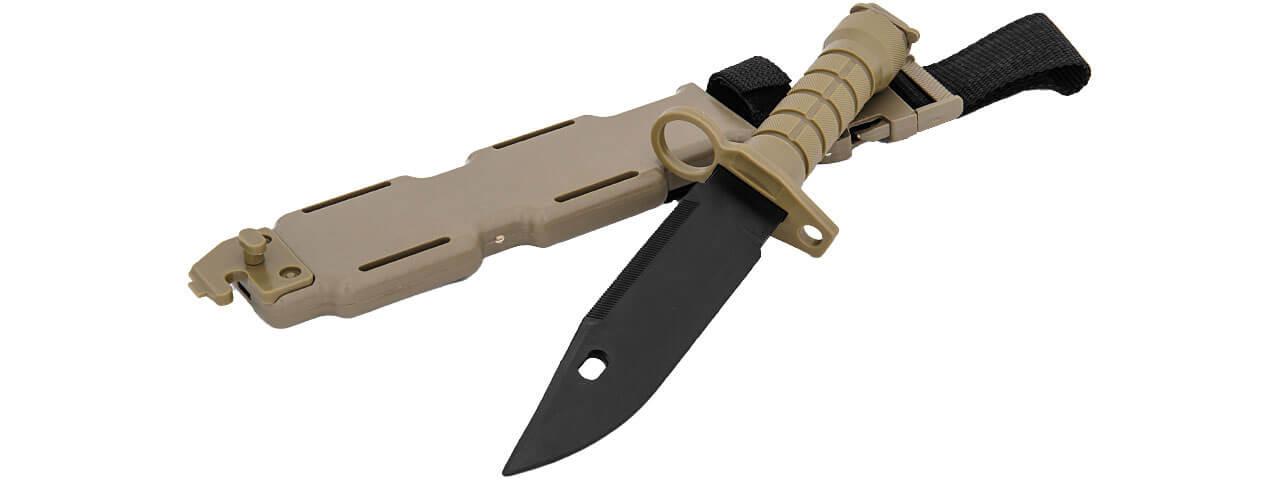 LANCER TACTICAL PLASTIC COMBAT KNIFE WITH SHEATH - TAN