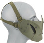 Mesh and Polymer Retro Mecha Lower Face Protection System, OD Green