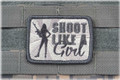 AMS Shoot Like A Girl Patch, Hi-Fidelity Patch Series, Gray