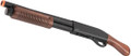 Golden Eagle M870 3/6-Shot Pump Action Sawed-Off Gas Airsoft Shotgun, Black / Wood