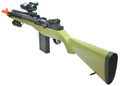 AGM M14 SoCom Spring Airsoft Rifle w/ Red Dot Scope and Flashlight, Green