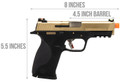 WE Tech Big Bird WET Full Metal Gas Blowback Airsoft Pistol, Titanium Gold