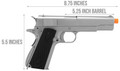 WE Tech 1911 MEU Gas Blowback Airsoft Pistol w/ Classic Grips, Silver