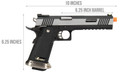 WE Tech 1911 Hi-Capa T-Rex Competition Gas Blowback Airsoft Pistol w/ Sight Mount, Two Tone/Silver