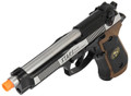 WE Tech M9 Samurai Edge Biohazard Gas Blowback Airsoft Pistol, Black/Brown/Silver