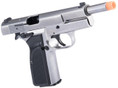 WE Tech Hi-Power Browning MK3 Gas Blowback Airsoft Pistol, Silver
