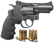 Crosman CO2 Dual Ammo Full Metal Revolver 0.177 Cal Airgun, Black