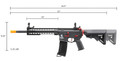 Lancer Tactical Gen 3 10 Keymod Airsoft M4 Carbine AEG Rifle with Red Accents, Black