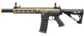 Lancer Tactical Blazer 10" M-LOK Proline Series M4 Airsoft Rifle with Delta Stock & Mock Suppressor, FDE/Black 