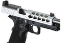 Lancer Tactical Stryk Hi-Capa 5.1 Gas Blowback Airsoft Pistol w/ Red Dot Mount, Black/Silver