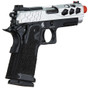 Lancer Tactical Stryk Hi-Capa 4.3 Gas Blowback Airsoft Pistol, Black/Silver