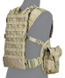 Lancer Tactical Modular Chest Rig PALS MOLLE Vest w/ Hydration Pack Slot, Camo