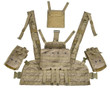 Lancer Tactical Modular Chest Rig PALS MOLLE Vest w/ Hydration Pack Slot, Camo