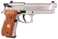 Beretta 92FS CO2 .177 Nickel Air Gun, Silver/Wood