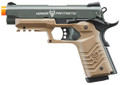 HFC Classic .45 Style Series Metal Green Gas Blowback Airsoft Pistol, Black/Dark Earth