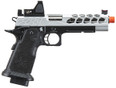 Lancer Tactical Stryk Hi-Capa 5.1 Gas Blowback Airsoft Pistol w/ Reflex Red Dot Sight, Black/Silver