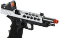 Lancer Tactical Stryk Hi-Capa 5.1 Gas Blowback Airsoft Pistol w/ Reflex Red Dot Sight, Black/Silver