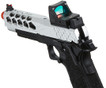 Lancer Tactical Stryk Hi-Capa 5.1 Gas Blowback Airsoft Pistol w/ Reflex Red Dot Sight, Black/Silver