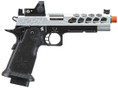 Lancer Tactical Stryk Hi-Capa 5.1 Gas Blowback Airsoft Pistol w/ Red Dot Sight, Black/Silver