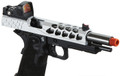 Lancer Tactical Stryk Hi-Capa 5.1 Gas Blowback Airsoft Pistol w/ Red Dot Sight, Black/Silver