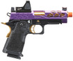 Lancer Tactical Stryk Hi-Capa 4.3 Gas Blowback Airsoft Pistol w/ Reflex Red Dot Sight, Black/Purple/Gold