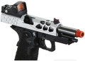 Lancer Tactical Stryk Hi-Capa 4.3 Gas Blowback Airsoft Pistol w/ Red Dot Sight, Black/Silver