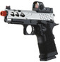 Lancer Tactical Stryk Hi-Capa 4.3 Gas Blowback Airsoft Pistol w/ Red Dot Sight, Black/Silver