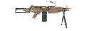 AandK M249 PARA AEG Airsoft Support Rifle with Bipod and Box Magazine, Tan