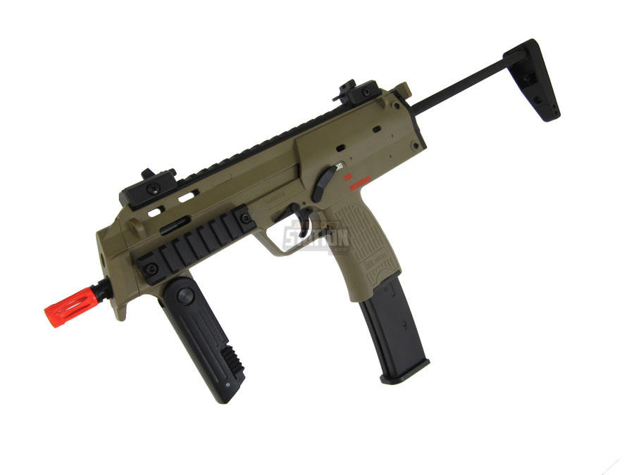 H&K MP7A1 Gas Blowback Airsoft Gun by KWA, Dark Earth/Tan