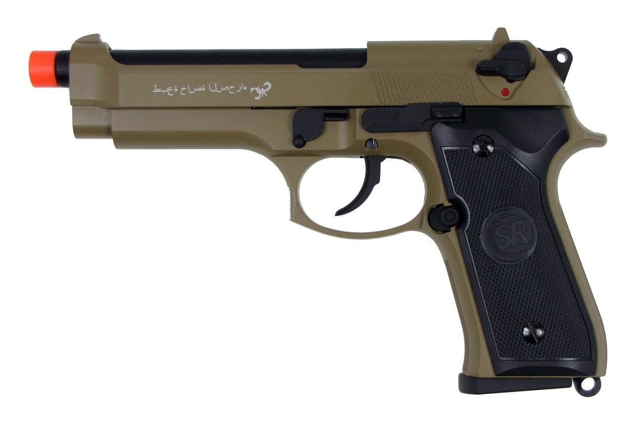 SRC M9 Full Metal Semi Auto Gas/CO2 Blowback Pistol - Sahara