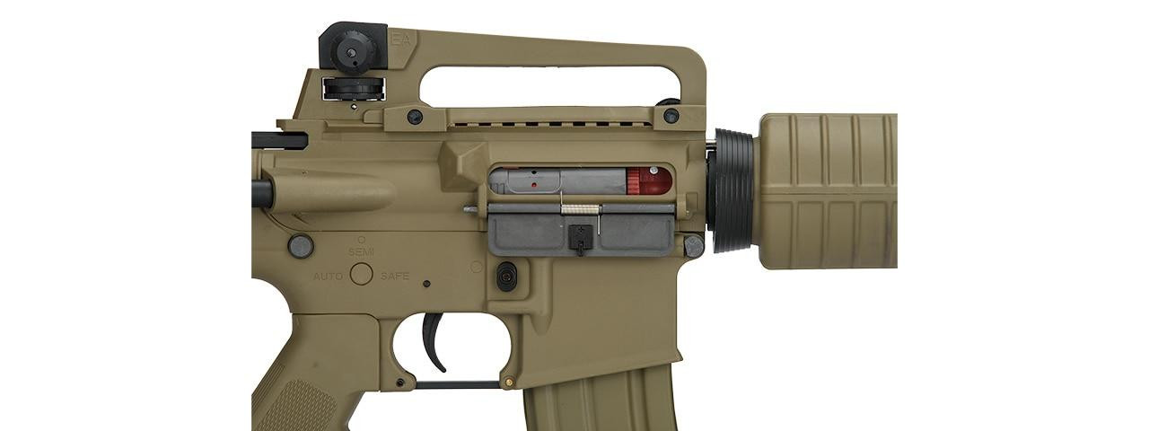 Lancer Tactical M4A1 Generation 2 RIS AEG Airsoft Rifle, Tan/Dark