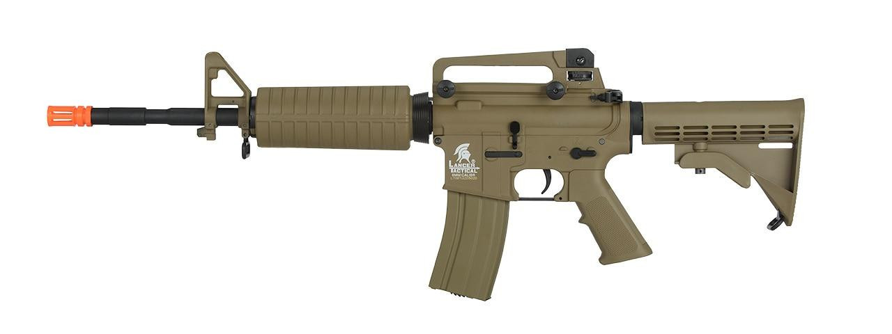 Lancer Tactical M4A1 Generation 2 RIS AEG Airsoft Rifle, Tan/Dark