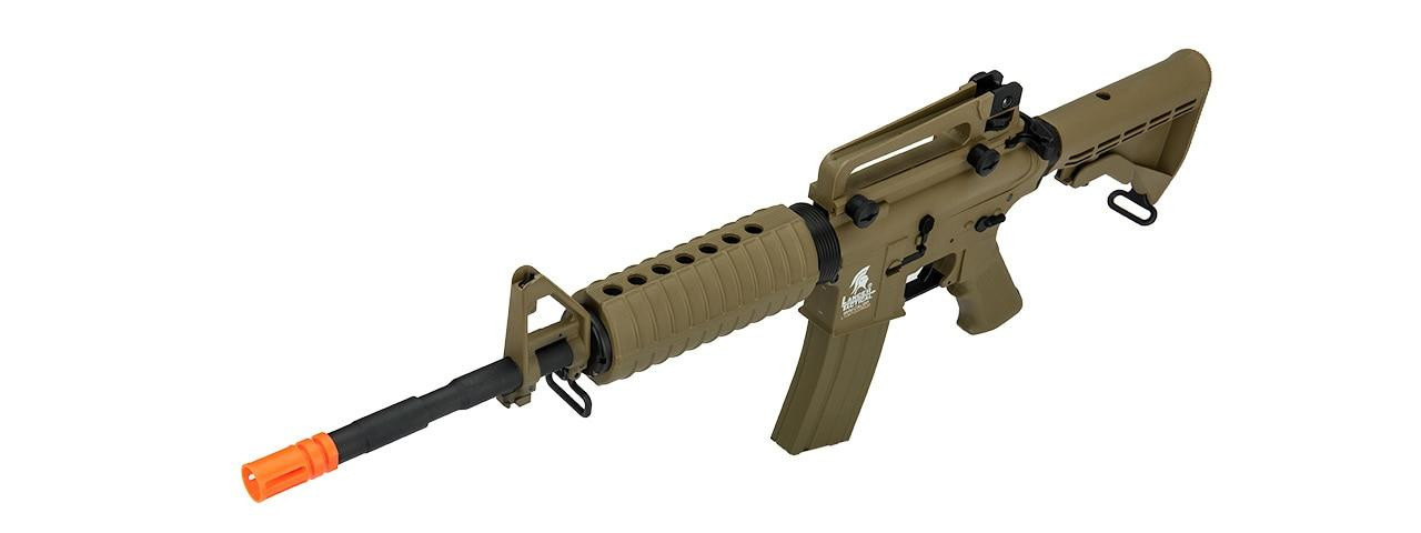 Lancer Tactical M4A1 Generation 2 RIS AEG Airsoft Rifle, Tan/Dark