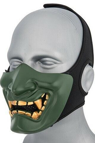 Yokai Ogre Padded Polymer Lower Face Mask, Green