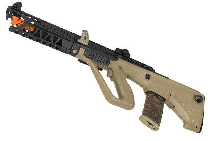 Army Armament Polymer AUG 7” Raptor AEG Airsoft Rifle, Tan