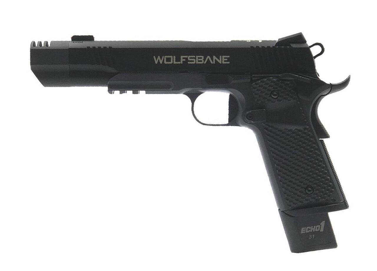 Echo1 Wolfsbane M1911 Blowback Gas Airsoft Pistol, Black by Jag