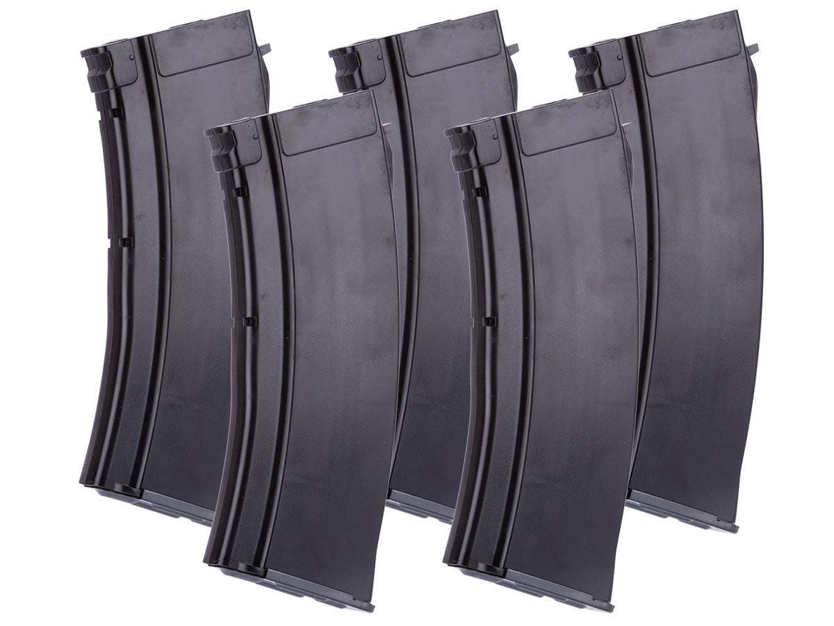 MAG 100 Round Mid-cap Magazine For AK Airsoft AEG Rifle, 5 Pack, Plum
