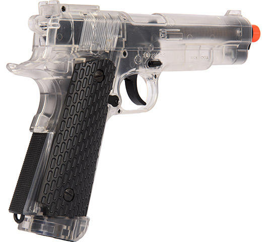 Wellfire G292B-CR M1911 Non-Blowback CO2 Airsoft Pistol, Clear
