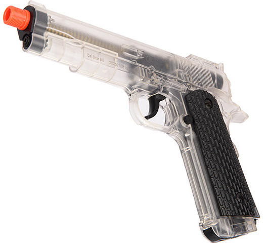 Wellfire G292B-CR M1911 Non-Blowback CO2 Airsoft Pistol, Clear