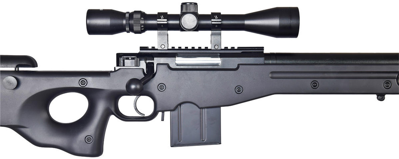 WELL L96 AWS Bolt Action Airsoft Rifle with Scope, Black
