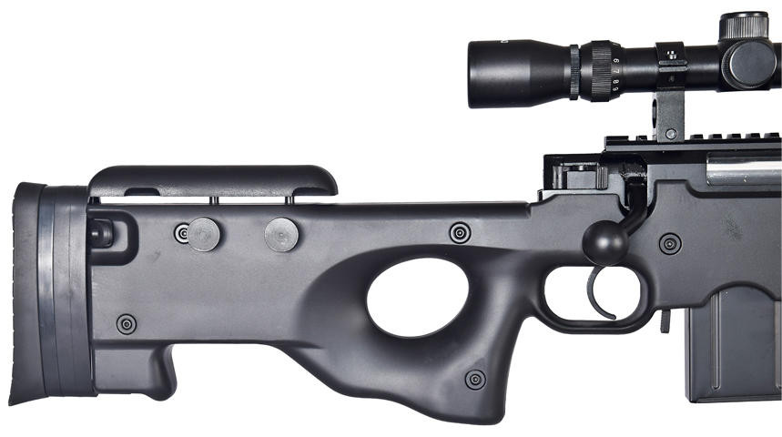 WELL L96 AWS Bolt Action Airsoft Rifle with Scope, Black